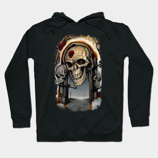 skull and entrance to hell Hoodie by Mammoths